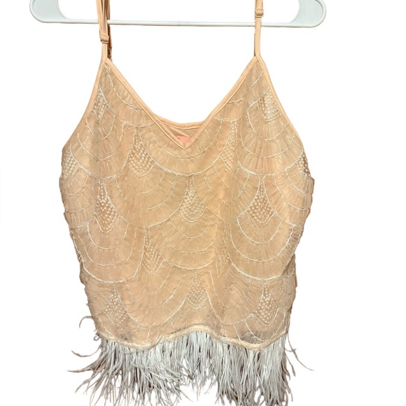 Anthropologie Eva Franco Sequin Feather Hem Tank - Picture 3 of 4